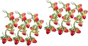 Ciieeo 2sets Realistic Artificial Strawberry String Decorative Fruit Garland Vivid Fake Strawberry Ornament Easy to Use for Home Decor 3pcs*2