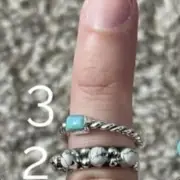 Sterling Silver Turquoise Rope Stacker Ring Size 10