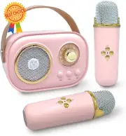 Portable Karaoke Machine, Bluetooth Speaker with 2 Mics, Gift for Kids & Adults