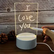Creative LED Night Light Note Board Message Board with Pen USB Power Decor Night