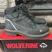 Wolverine w10484 Multishox 6'' Waterproof Steel Toe Black Work Boot Lace SZ 11.5
