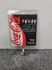 "Stuck On Olympic Games Collecting" Pin Coca-Cola 1995- New- Polar Bear Skating