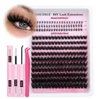 Lash Clusters Kit with Bottom Lashes Extension 120D Thick Volume Cluster Lashes