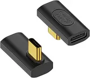 90 Degree USB C Adapter 240W PD, 40Gbps USB C Male to Female Right Angle USB C Connector Extender for MacBook, iMac, iPad, Meta Quest, Tablet, Phones and More (2 Pack)