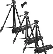 Ravelli APLT3 53" Light Weight Aluminum Tripod, 3 Pack, with Bag Includes Universal Smartphone Mount