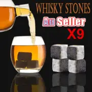 9x Scotch Reusebale Whisky Rocks Whiskey Drink Ice Cube Wine Stone Cooler Party