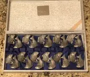 New Vintage Lot 22 SELANGOR Pewter KOI Fish Silverware Chopstick Rest Holder Box