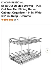 Richards Hardwares 2-Tier Under Cabinet Pull Out Chrome Sliding Shelf