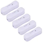 Inline Cord Switch AC 250V 2A SPST Lamp Light Rocker Switch White 5pcs