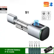 Smart Cylinder Lock With Bluetooth Fingerprint 13.56mhz IC Card Include Battery