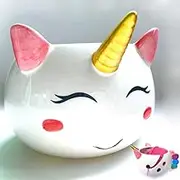 Unicorn Yarn Bowl for Knitting - Cute Ceramic Knitting Bowl Extra Large - Ceramic Yarn Bowl Crochet Accessories Yarn Holder Storage Knitters Funny