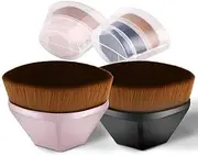 2 Pcs - Makeup Brush Set Foundation Brushes, Face Brush Multifunctional Flat Top Face Brush for Powder, Suitable for Cream,Liquid, Professional Flawless Brush with Bonus Protective Case
