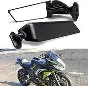 XINGWU Motorcycle Rearview Mirror,Adjustable Stealth Mirror for Ninja 400 2018-2024 ZX-4RR ZX6R NINJA 650 ZX-636 ZX10R EX300 EX250 Wing Winglet Mirror,Rotating Side Mirror Winglet Wind Wing