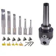 NEW MT3 2INCH BORING HEAD SET WITH 6 INDEXABLE BORING BAR AND 6 CARBIDE INSERTS