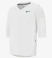 NWT Nike $85 Baseball Hot Jacket 897383-100 Pullover 3/4 Sleeve White Men's, Sm