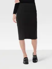 Black Midi Stretch Skirt