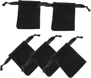 FOMIYES 5 Pcs Velvet Drawstring Pouches for Jewelry Candy Party Favors Soft Velvet Bags for Necklaces Pins Treats for Weddings Birthdays and Special Occasions Black