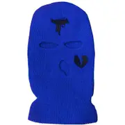 Nevenka 3 Hole Uzi Balaclava Knitted Full Face Cover Ski Mask Winter Windproof Neck Warmer-Blue