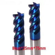 8mm*75mm Length HRC65 4FluteTungsten Carbide End Mill CNC Milling Cutter Drill