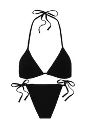 Hunza G Gina Seersucker Bikini - Black - One Size ONE SIZE