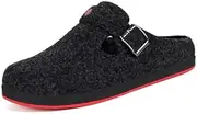 [Gaatpot] Unisex's Clogs Winter Slippers Felt Mules for Indoor Outdoor,UK3-11, Black a, 6.5 UK