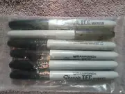 6 Sharpie TEC Trace Element Certified Permanent Black Markers Fine Point 13401