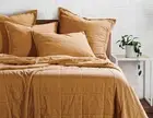 Stonewashed Cotton Cavas Coverlet, Terracotta, Full/Queen