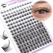 SLSXNL Manga Lash Clusters D Curl Wispy Natural Eyelash Clusters 8-16mm 168Pcs Cluster Eyelash Extensions False Anime Lash Clusters Thin Band 8mm 10mm 12mm 14mm 16mm