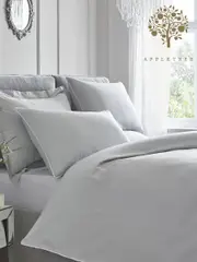 Appletree Grey Piped Edge 100% Cotton Duvet Cover and Pillowcase Set (214809) | $81 - $138