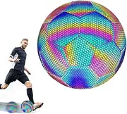 Gupcaqosjw Football - Reflective Glowing Footballs | Football Glowing in The Dark Light up Football Reflective Glowing Footballs for Boys, Kids, Men