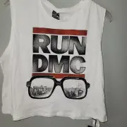 Cotton On Retro RUN DMC Cropped Tank Size Large NWT Graphic