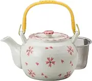 Yamashita Crafts 15029900 Teapot, Porcelain 24.3 fl oz (720 cc), Sakura Light Snow No. 4 Earthenware Bottle, Tea Strainer Included