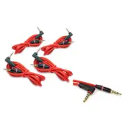 4X 3FT 3.5MM AUX AUDIO STEREO CABLE CORD RED FOR APPLE IPHONE 5 4S IPOD CLASSIC