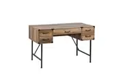 Maestro Furniture Oxford Computer Study Office Writing Desk 120cm 5-Drawers Rustic Oak