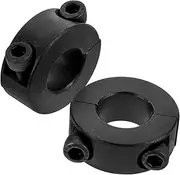 [HEATSHAKING] 2pcs Throat Clamp Locking Collar Steel Clamping Ring High Clamping Force Split Shaft Collar for Machinery Support Easy Installation Oxide Finish