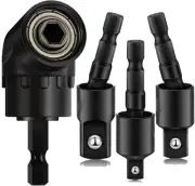 4-in-1 Impact Drill Bit Extension Set with a 105° angle 4 Sets Offf Black