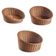Imitation Rattan Basket Rustic Woven Bread Basket for Party Home Outdoor