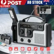 Portable Solar Powered Hand Crank Radio AM FM SW1 SW2 LED Flashlight Emergency