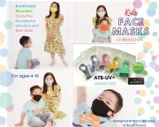 2Pack Flexible Kids Face Mask breathable Mask Melbourne Reusable Mask Age 5-11