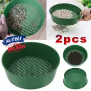 2Pcs Garden Sieve Stone Mesh Soil Sieve Sand Green Small Gravel Composy Soil ES