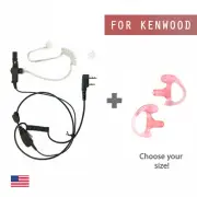 Acoustic PTT Earpiece & Earmolds for Kenwood & Baofeng Radios UV-5R H777 BF-888s