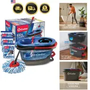 Microfiber Spin Mop Bucket System with Refills for Hardwood Tile Floors