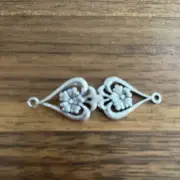 Sterling silver floral hook and eye set for jewelry Beading Brand New Old Stock