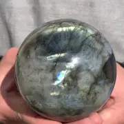 1.63lb Natural Labradorite Quartz Sphere Crystal Energy Ball Reiki Healing Decor