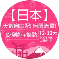 在飛比找蝦皮購物優惠-【星通通訊】日本Softbank上網卡12-30天 網路 上