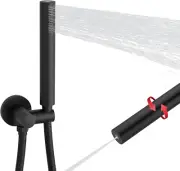 Matte Black 2 in 1 Function Shower Wand Brass High Flow Handheld Shower Head Two