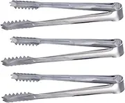 Ciieeo 3pcs Stainless Steel Cube Tongs Skid Food Clips for Ice Sugar Appetizers and More Kitchen Tool for Parties Cafes Bars and Home Use