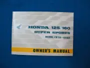Honda 1966 1967 1968 1969 Super Sports CB125 CB160 NOS Owners Manual T29