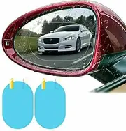 Ezonedeal Car Rear View Mirror Waterproof Protective Film Anti Glare Anti Fog Rainproof Film 2 Pack HD Nano Anti-Scratch Rain-Proof Anti Water Mist Film