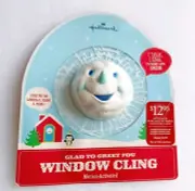 NEW HALLMARK "Glad to Greet You" MOTION ACTIVATED TALKING SNOWBALL WINDOW CLING